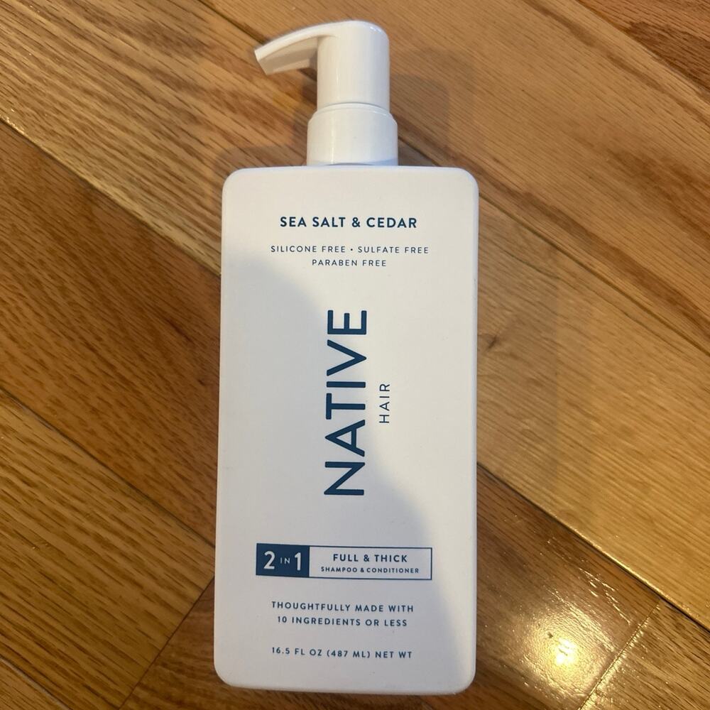 Native Hair Care 2 In 1 Full & Thick Shampoo & Conditioner Sea Salt & Cedar(New)